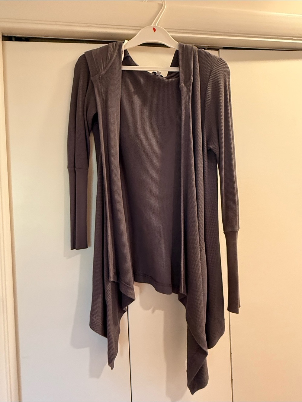 Splendid Lightweight Hooded Draped Cardigan - Slate Gray